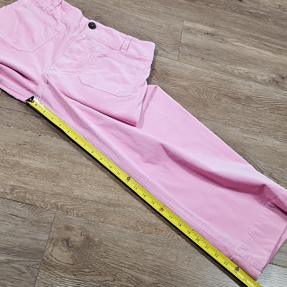 Maeve Anthropologie The Colette Light Pink Corduroy High Rise Wide Leg Crop Pant - Picture 15 of 16
